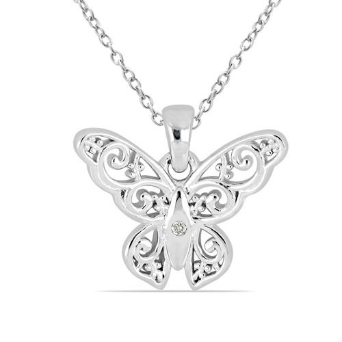 BUY NATURAL WHITE DIAMOND DOUBLE CUT GEMSTONE PENDANT IN 925 SILVER